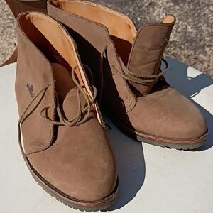 Sebago Tan Leather Lace-Up Boots